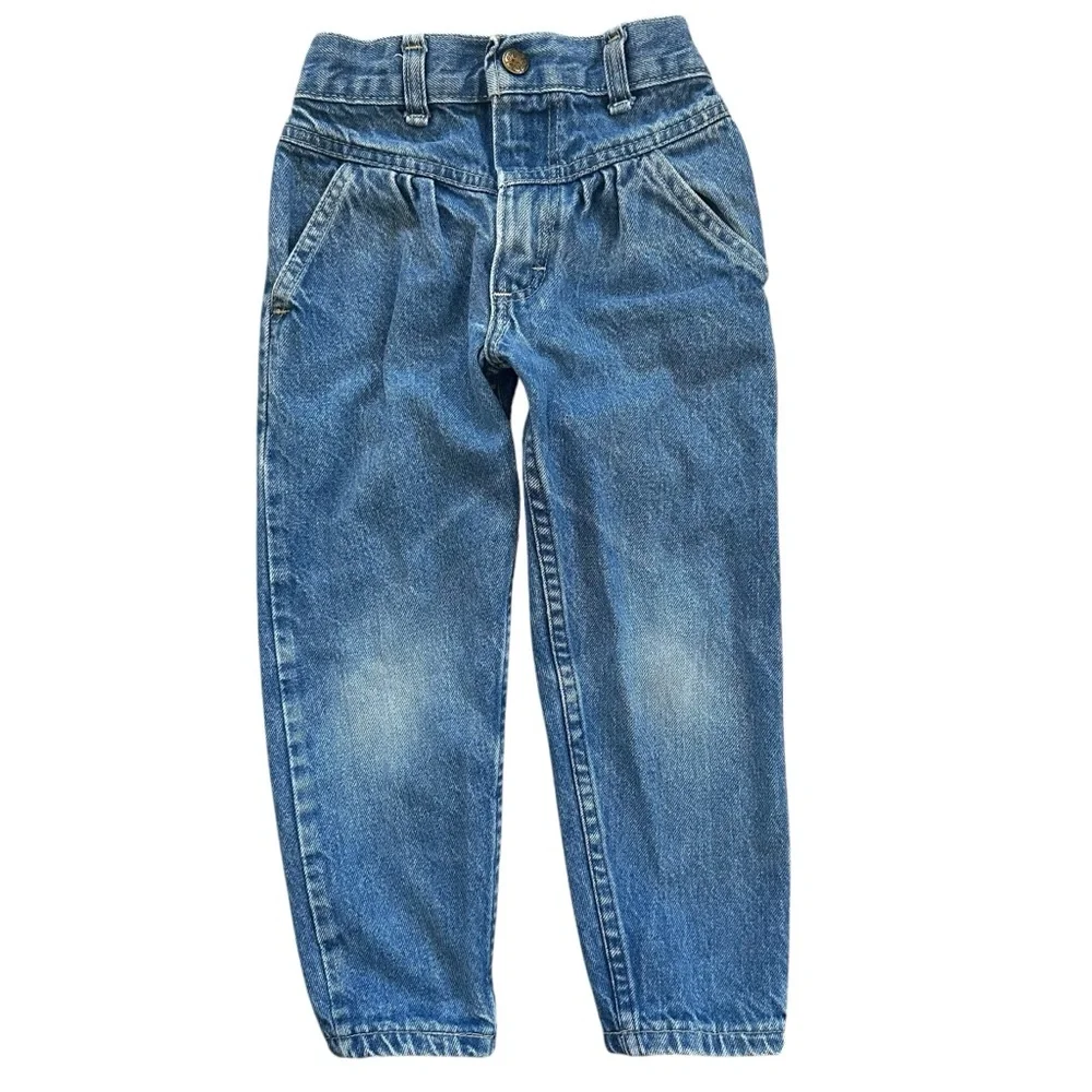Vintage 80s 90s OshKosh B'Gosh Medium Wash Bare Back Jeans Talon 42 Zipper Sz 4
